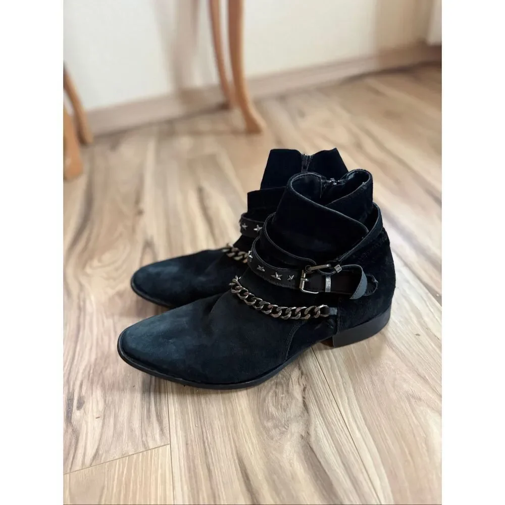 ALDO Men’s Black Suede Studded Siringo Boots Mens size 8